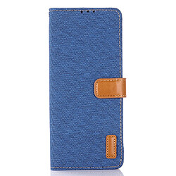 Etui en PU Tissu Jeans avec support bleu pour votre Sony Xperia 10 III