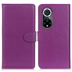 Etui en PU texture litchi violet pour votre Huawei nova 9