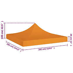 Acheter vidaXL Toit de tente de réception 3x3 m Orange 270 g/m²