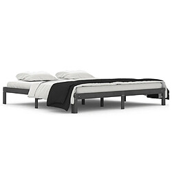 vidaXL Cadre de lit sans matelas bois massif de pin gris 200x200 cm