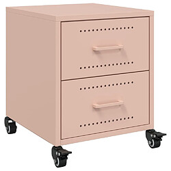 vidaXL Table de chevet rose 36x39x43,5 cm acier