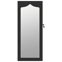 Avis vidaXL Armoire à bijoux avec miroir murale noir 37,5x10x90 cm