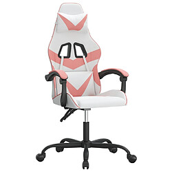 vidaXL Chaise de jeu Blanc et rose Similicuir