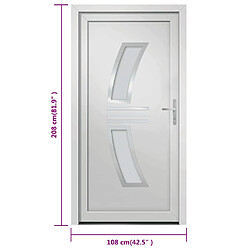 vidaXL Porte d'entrée Blanc 108x208 cm PVC pas cher