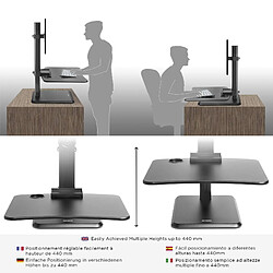 Acheter Duronic DM05D14 Station de Travail Assis-Debout de 65 cm pour écran – Hauteur Ajustable pour Travailler Assis et Debout