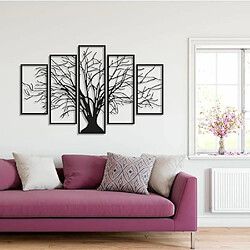 DEKORY 5 panneaux Art Mural Arbre En Métal minimaliste 120 x 75 cm