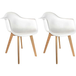 The Concept Factory Fauteuil scandinave en polypropylène (Lot de 2) blanc.