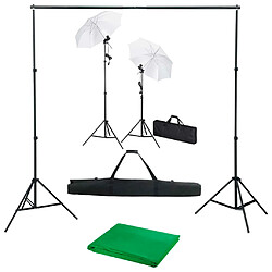 vidaXL Kit de studio photo avec toile de fond lampes et parapluies