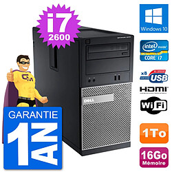 PC Dell 3010 MT i7-2600 RAM 16Go Disque Dur 1To HDMI Windows 10 Wifi - Occasion