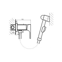 Rav Mitigeur bidet à support fixe avec douchette YUKON laiton chromé & blanc