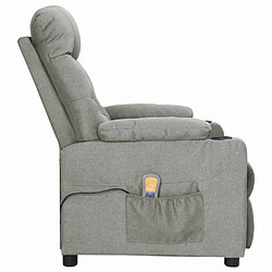 Avis vidaXL Fauteuil de massage inclinable Gris clair Tissu