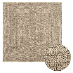 vidaXL Tapis ZIZUR beige 120x120 cm aspect de jute intérieur extérieur