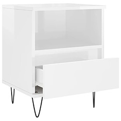 Maison Chic Table de chevet,Table de Nuit,Meuble de Rangement Blanc brillant 40x35x50 cm Bois d’ingénierie pas cher