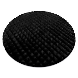 RUGSX Tapis BUBBLE cercle noir 25 IMITATION DE FOURRURE DE LAPIN 3D structurel cercle 100 cm