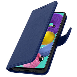 Avizar Étui Samsung Galaxy A51 Housse Intégrale Porte-cartes Fonction Support bleu nuit