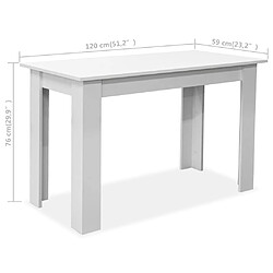 vidaXL Table de salle à manger et bancs 3 pcs Bois d'ingénierie Blanc pas cher