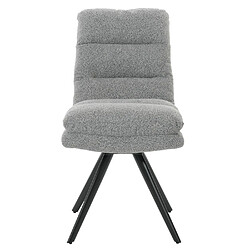 Acheter Decoshop26 Chaise de salle à manger x1 rotatif en tissu bouclé gris clair rembourrage épais coins arrondis 04_0006279