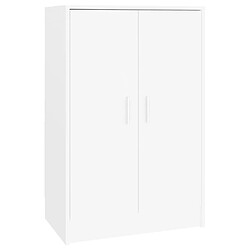 Maison Chic Armoire à Chaussures,Meuble de Rangement à Chaussures Blanc 60x35x92 cm Aggloméré -MN91180