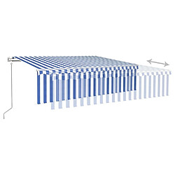 Acheter Maison Chic Auvent automatique | Store banne extérieur | Marquise rétractable avec store 6x3 m Bleu et blanc -MN39008