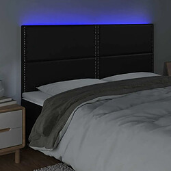 Avis Maison Chic Tête de lit moderne à LED lumineuse pour chambre - Décoration de lit Noir 200x5x118/128 cm Similicuir -MN44054