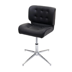 Decoshop26 Fauteuil chaise de bureau salle à mager pivotante hauteur réglable synthétique noir pied métal chromé 04_0001863