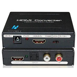 HDMI Audio extracteur convertisseur SPDIF + RCA L - R TV DVD Noir@htx