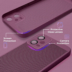 Moozy VentiGuard Coque pour Xiaomi Redmi Note 12, Violet - Housse Respirante avec Motif Perforé pour Circulation de l'Air, Ventilation, Anti-Surchauffe