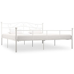 Maison Chic Lit adulte - Lit simple Cadre de lit,Structure du lit Contemporain Blanc Métal 180 x 200 cm -MN67755