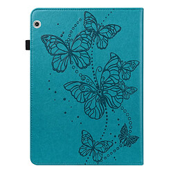 Etui en PU motif papillons avec support bleu pour votre Huawei MediaPad T3 10