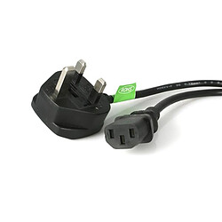 StarTech.com 3 Prong UK PC Power Cord câble électrique Noir 1,8 m