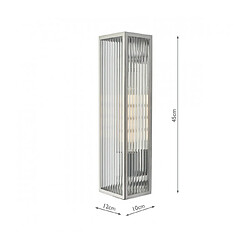 Avis Luminaire Center Lanterne de jardin Keegan Acier inoxydable poli,verre côtelé 1 ampoule 45cm