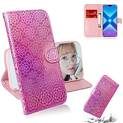 Wewoo Housse Coque Pour Huawei Honor 8X Couleur unie Boucle magnétique colorée Flip horizontal en cuir PU avec support et fentes cartes et portefeuille et lanière rose