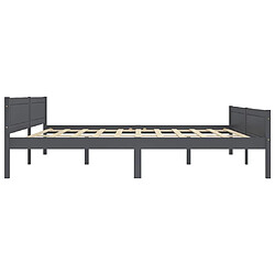 Avis Maison Chic Lit adulte - Lit simple Cadre de lit,Structure du lit Contemporain Bois de pin massif Gris 200x200 cm -MN94214