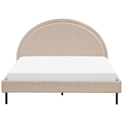 Beliani Lit double bouclé beige 160 x 200 cm MARGUT pas cher