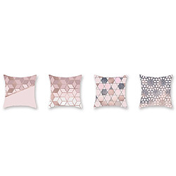 YP Select 4Pcs Rose Golden Powder Pillow et Peach Skin Velvet Pillow Sleeve - 2 Rose 45X45Cm