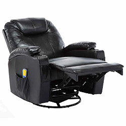 Acheter vidaXL Fauteuil à bascule de massage Noir Similicuir