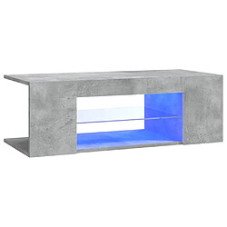 vidaXL Meuble TV avec lumières LED gris béton 90x39x30 cm