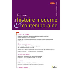 Revue d'histoire moderne et contemporaine, n° 70-3. Enjeux de savoirs