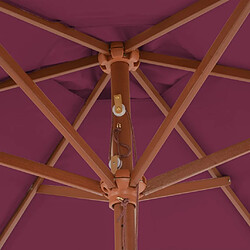 Acheter vidaXL Parasol d'extérieur avec mât en bois 270 cm rouge bordeaux