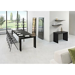 Inside 75 Table console extensible FORDA noir charbon/cadre gris ardoise largeur 90cm