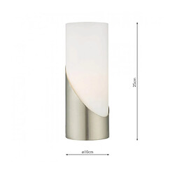 Luminaire Center Lampe de table Faris Nickel satiné,verre opal 1 ampoule 25cm