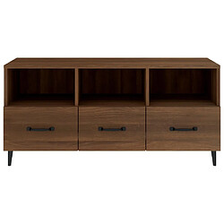 Maison Chic Meuble TV scandinave - Banc TV pour salon Chêne marron 102x35x50 cm Bois d'ingénierie -MN88964 pas cher