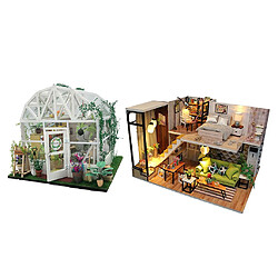 2x Kits De Maison De Poupée Bricolage Avec Accessoires Décorations De Maison Miniatures