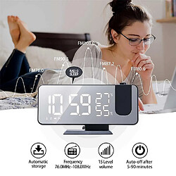 Universal Radio FM, réveil numérique LED, horloge de bureau électronique, horloge de réveil USB, lobe de temps de projection (noir) pas cher