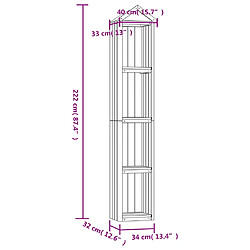 vidaXL Abri à outils de jardin 40x33x222 cm Bois de pin imprégné pas cher