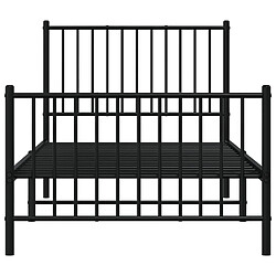 Acheter vidaXL Cadre de lit métal sans matelas avec pied de lit noir 90x190 cm