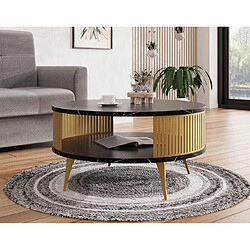 Avis Bestmobilier Forini - table basse - effet marbre noir et doré - 75 cm