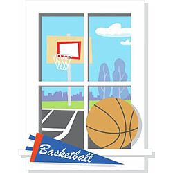 Thedecofactory BASKETBALL - Stickers repositionnables terrain de basketball 102x69