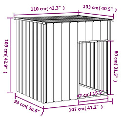 Acheter vidaXL Niche pour chien avec toit gris clair acier galvanisé