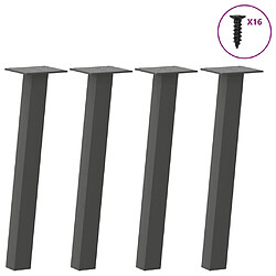 vidaXL Pieds de table basse 4 pcs anthracite 42 cm acier